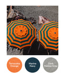 Terracotta Orange, Marine Navy, Dark Pebble Grey
