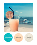 Deep Aqua, Apricot, Stone