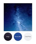 Indigo, Victoria Blue, Chalk White