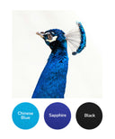 Chinese Blue, Sapphire, Black
