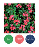 Leaf, Tropical Pink, Bright Navy