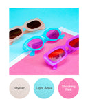 Oyster, Light Aqua, Shocking Pink