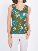 Tropical Printed Sleeveless Top