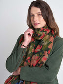 Brushed Floral Wool Scarf