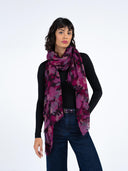 Brushed Floral Wool Scarf