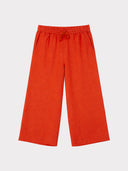 Cropped Wide Leg Linen Trousers