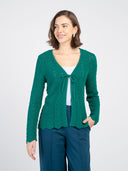 Pointelle V Neck Cardigan