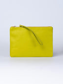 Leather Zip Top Large Pouch