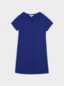 Short Sleeve Linen V Neck Dress